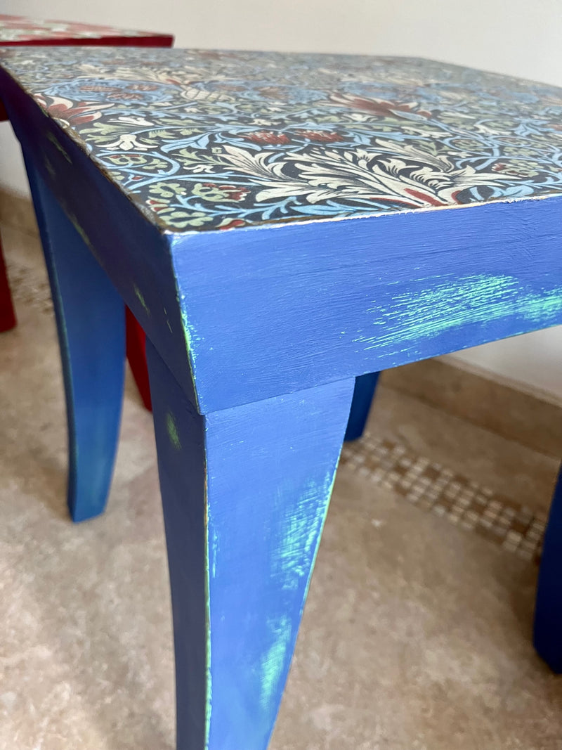 Square side table with decorative top "Splash of Colours"