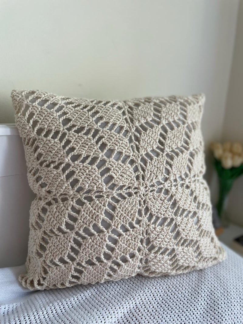 LEAF Crochet Handmade Cushion Cover