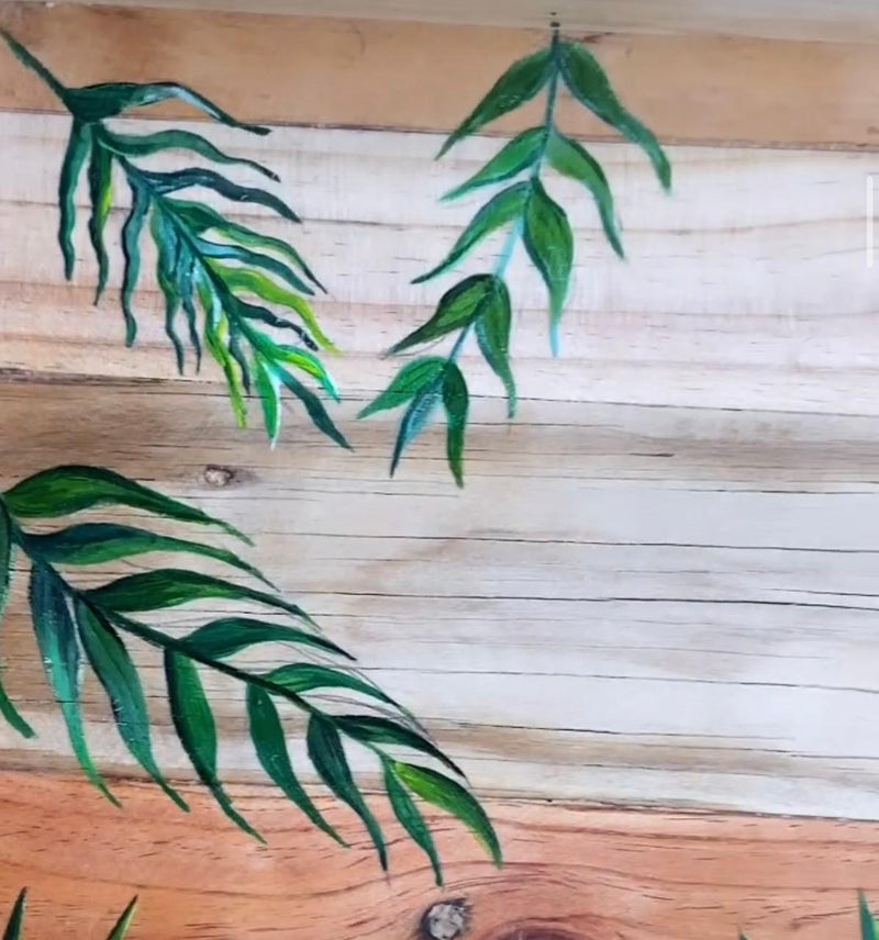 Hand Painted Wood Tropical Tray