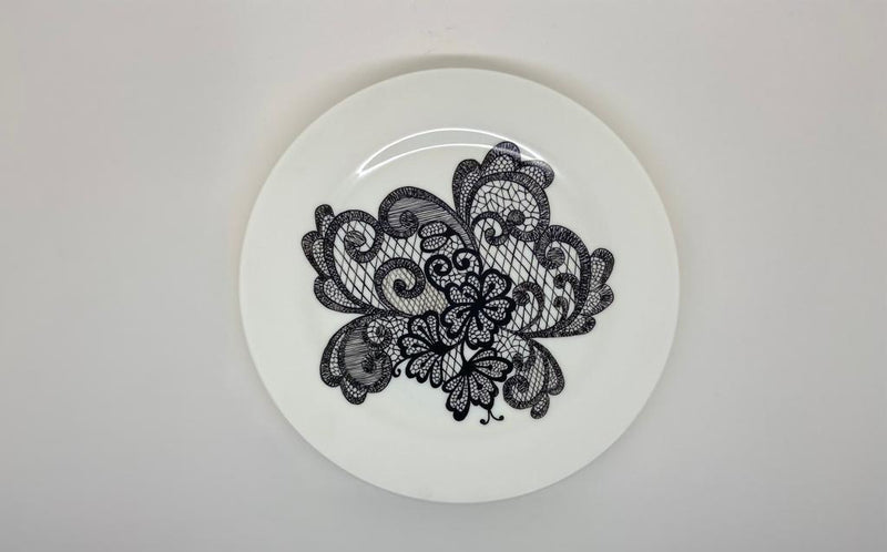 Hand Painted Dentelle Cake Plate