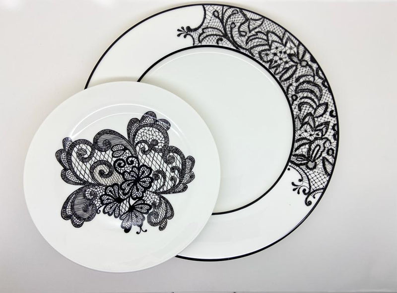Hand Painted Dentelle Big Plate