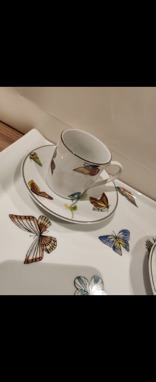 Hand Painted Butterfly Coffee Cups