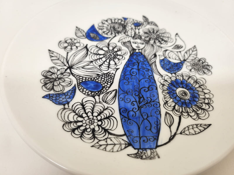 Hand Painted Bird Cake plate