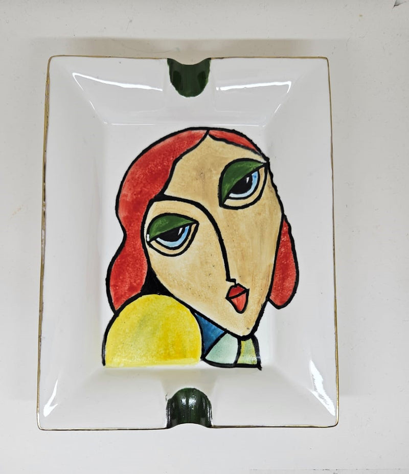 Hand Painted Kara Collection Porcelain Ashtray