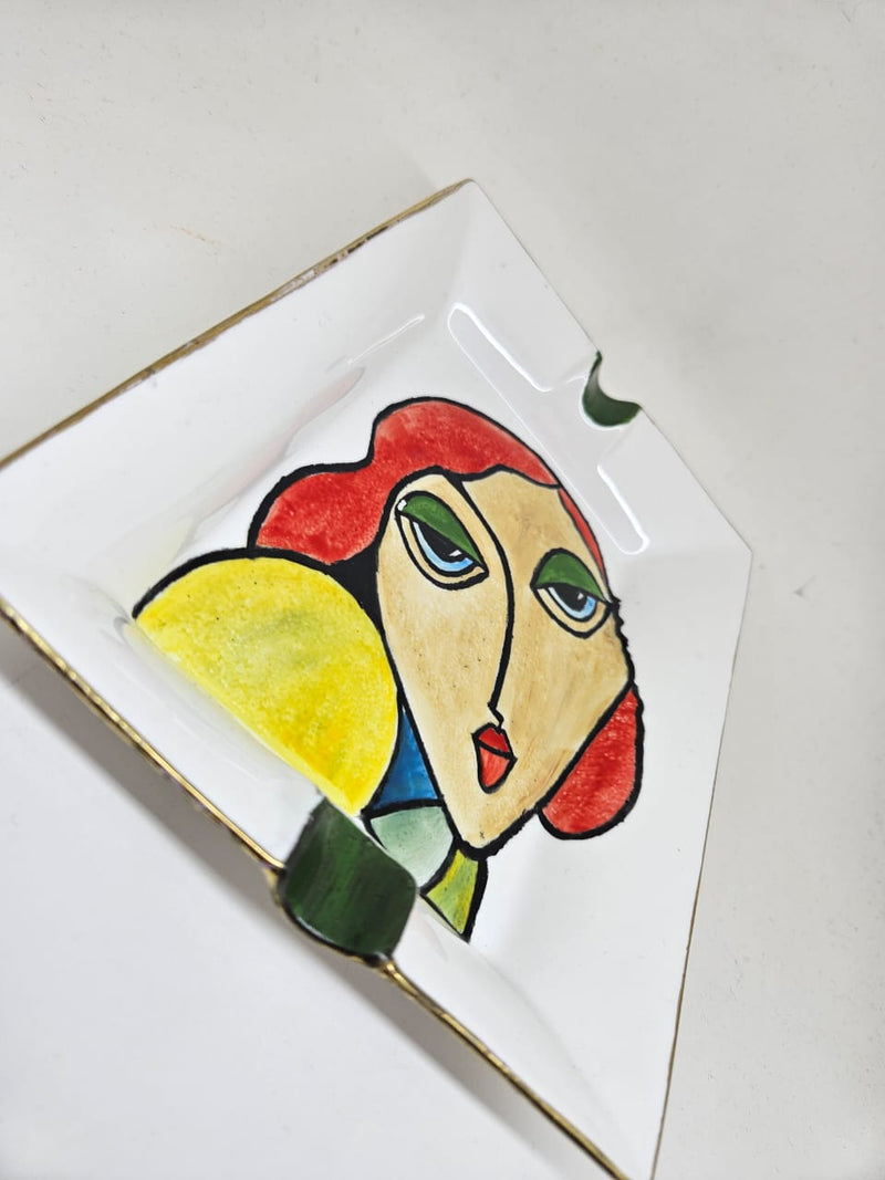 Hand Painted Kara Collection Porcelain Ashtray