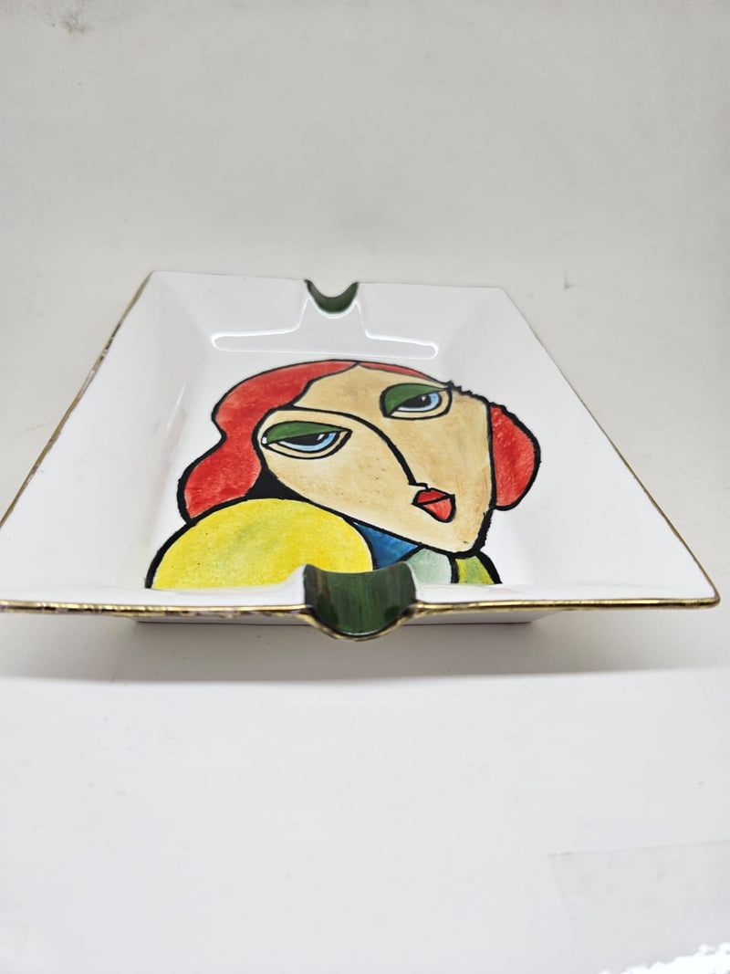 Hand Painted Kara Collection Porcelain Ashtray