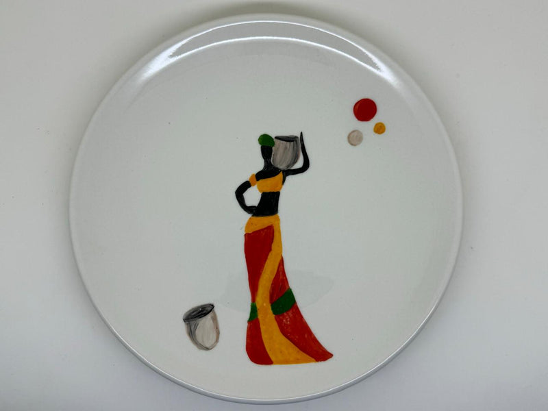 Hand Painted African Collection Porcelain Cake Plates