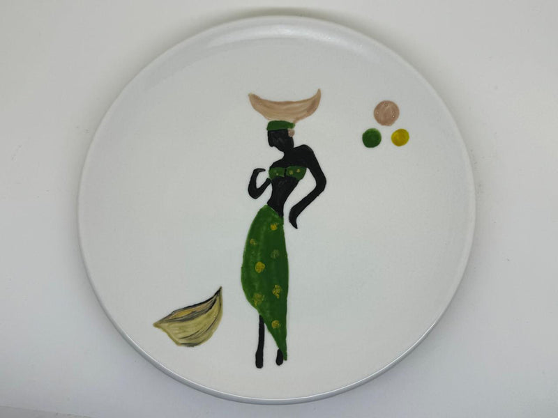 Hand Painted African Collection Porcelain Cake Plates