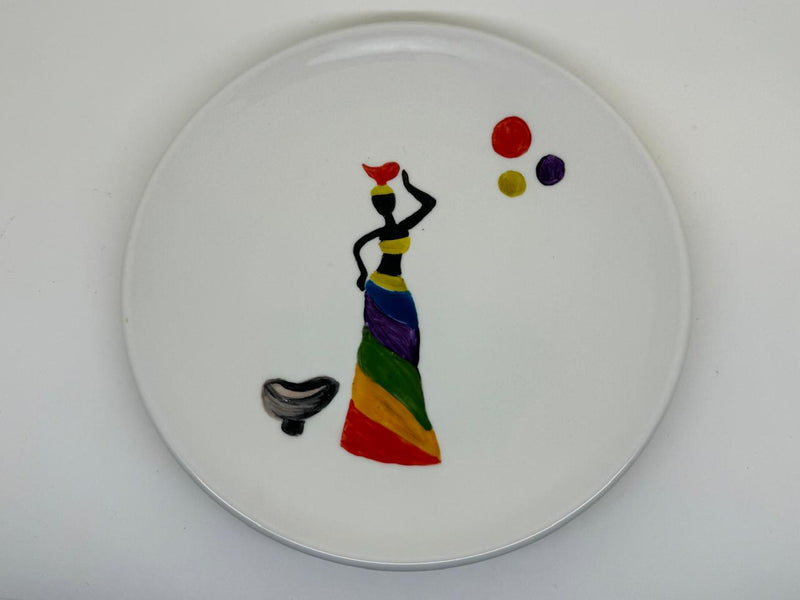 Hand Painted African Collection Porcelain Cake Plates