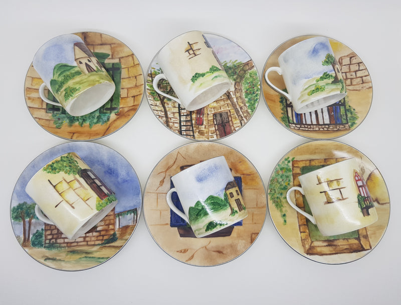 Hand Painted Lebanese Heritage Coffee Cups