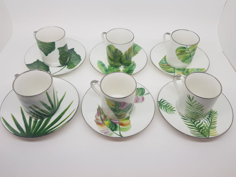 Hand Painted Tropical Coffee Cups