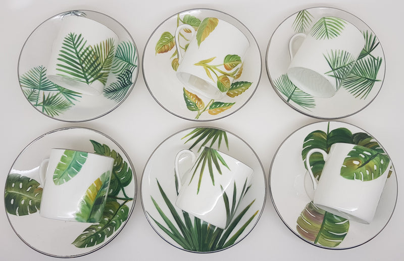 Hand Painted Tropical Coffee Cups