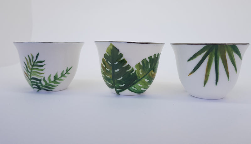 Hand Painted Tropical Coffee Cups