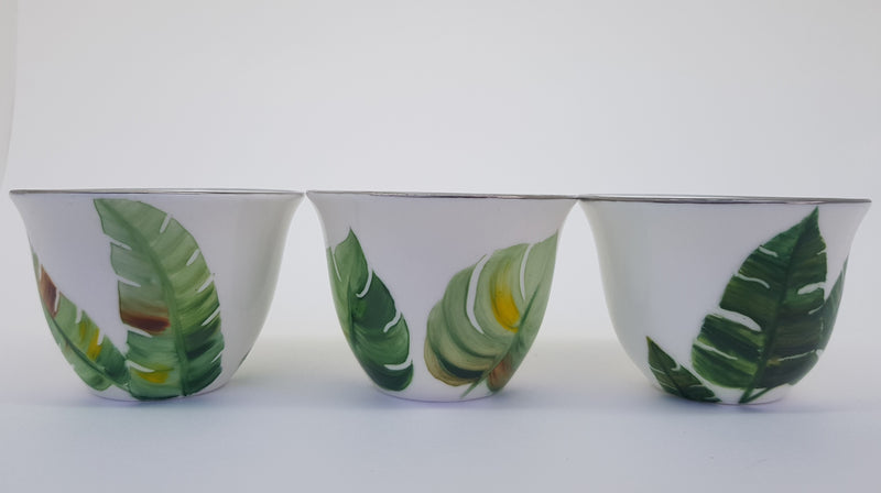 Hand Painted Tropical Coffee Cups