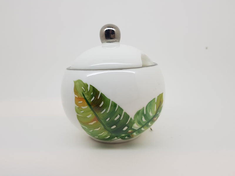 Hand Painted Tropical Sugar Pot