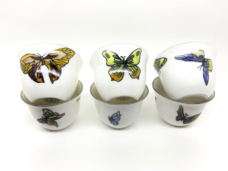 Hand Painted Butterfly Coffee Cups