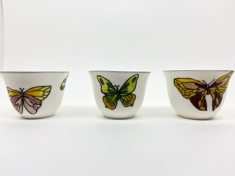 Hand Painted Butterfly Coffee Cups