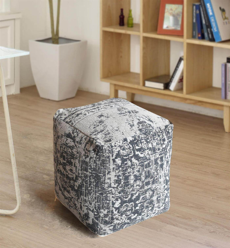 Jacquard Weave Cotton Chenille Pouffe