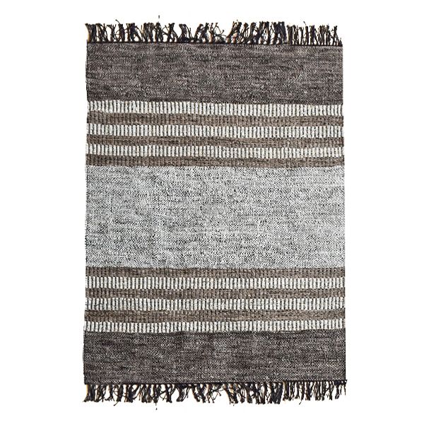 Handwoven Jute Leather Rug