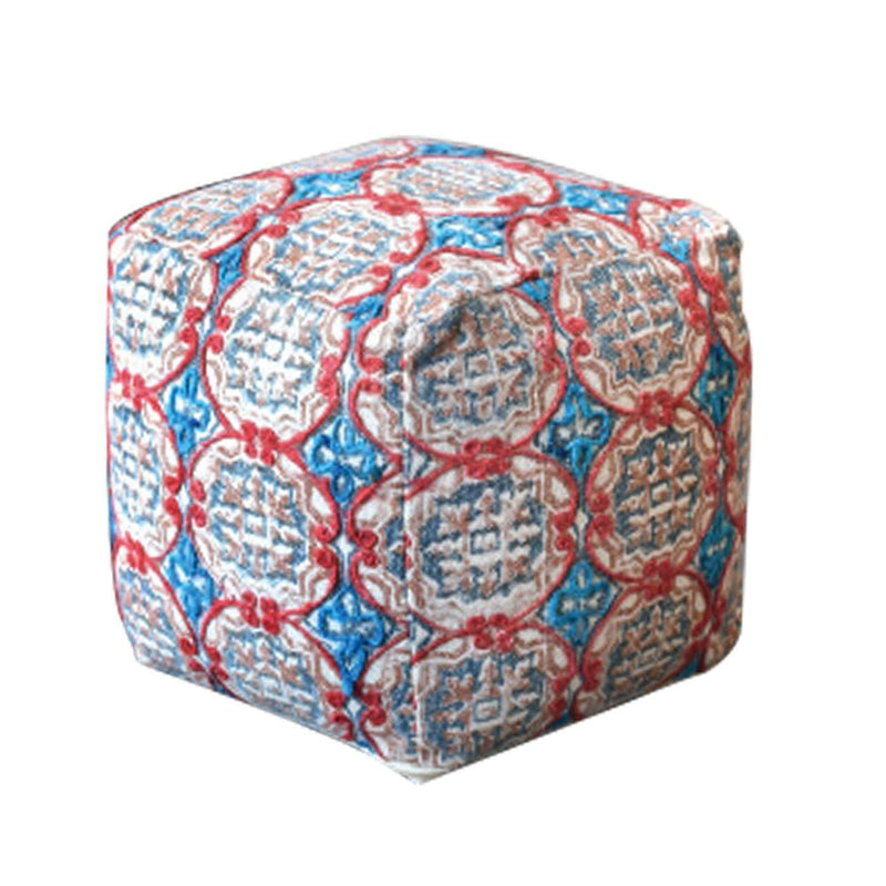 Handwoven Cotton Polyester Pouffe