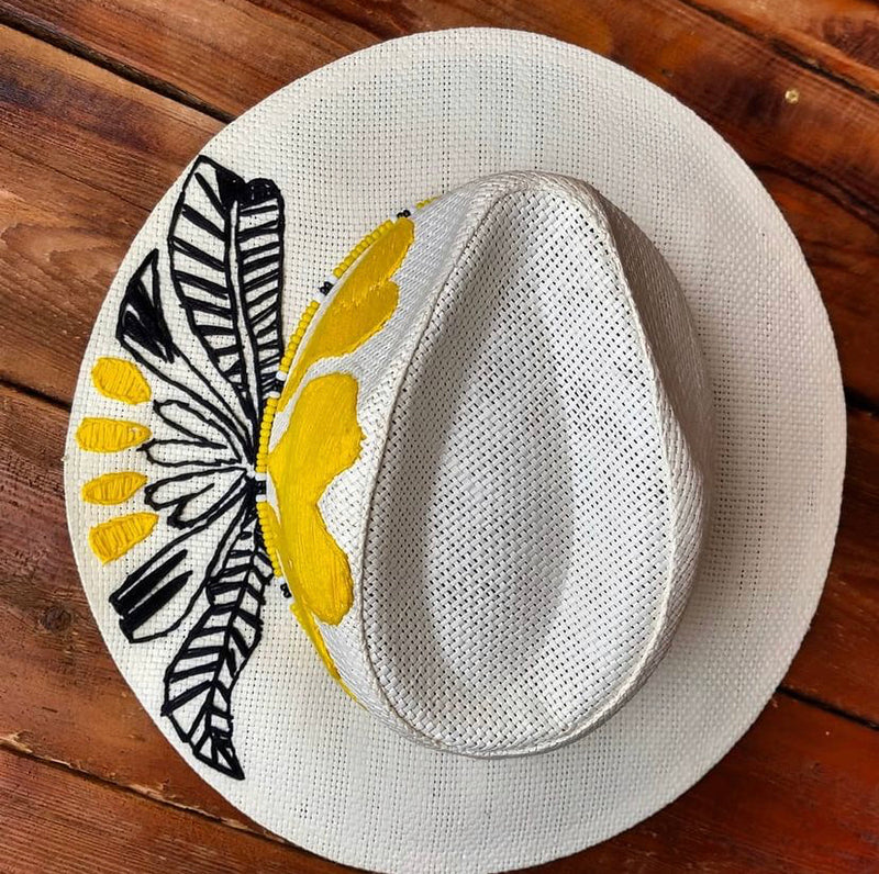 Yellow Embroidered Hat