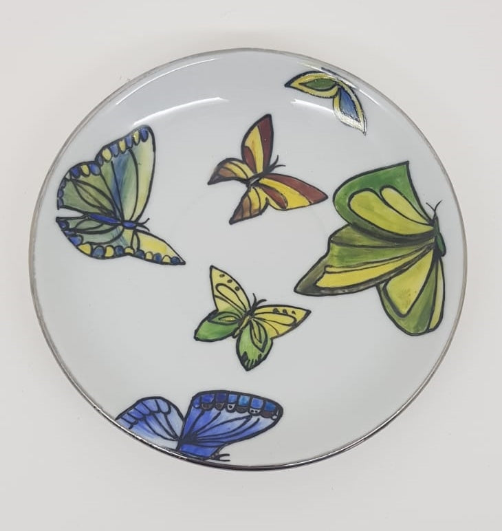 Hand Painted Butterfly Tea Cups