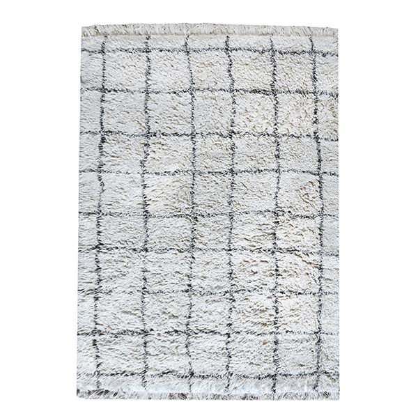 Table Tufted Ivory Charcoal Rug